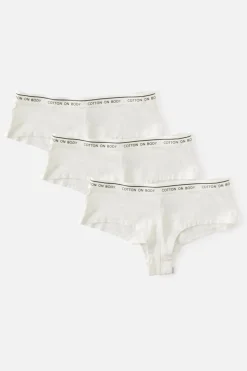 3 Pack Branded Cotton Cheeky Boyshort