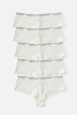 5 Pack Branded Cotton Cheeky Boyshort