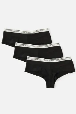 3 Pack Branded Cotton Cheeky Boyshort