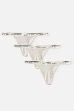 3 Pack Branded Cotton G-String Brief