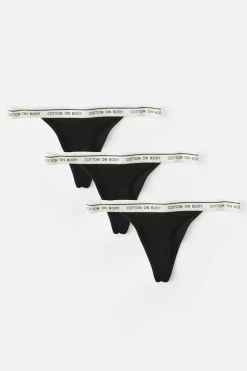 3 Pack Branded Cotton G-String Brief