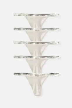 5 Pack Branded Cotton G-String Brief