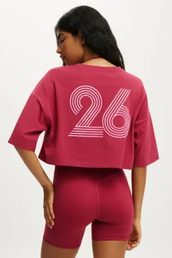 Active Mesh Cropped Graphic Tee