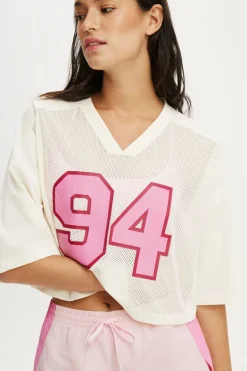 Active Mesh Cropped Graphic Tee