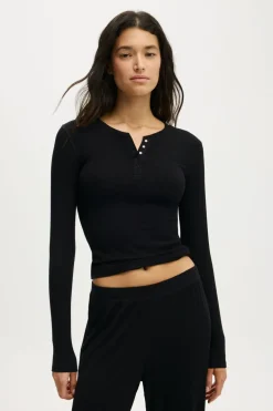 Airy Soft Henley Long Sleeve