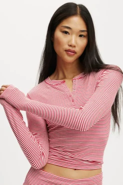 Airy Soft Henley Long Sleeve