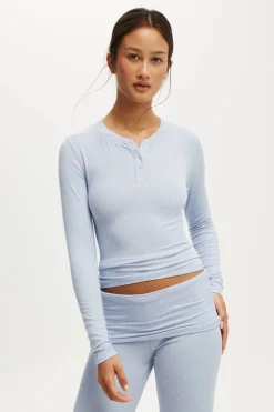 Airy Soft Henley Long Sleeve