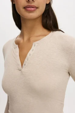 Airy Soft Henley Long Sleeve
