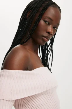 Asym Rib Off Shoulder Knit