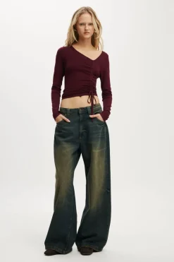 Asymmetric Ruched Knit