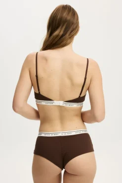 Branded Cotton Balconette Bralette