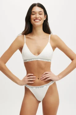 Branded Cotton Cross Over Bralette