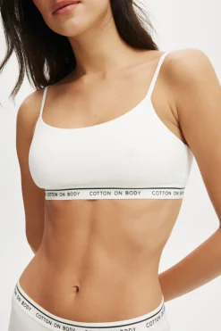 Branded Cotton Scoop Bralette