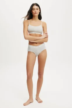 Branded Cotton Scoop Bralette