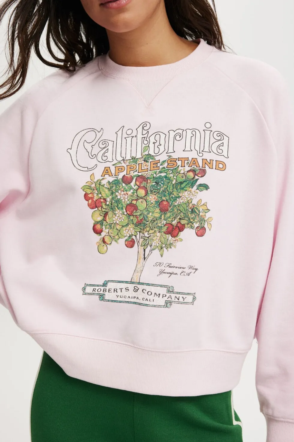 Classic Fleece Graphic Raglan Crew Sweatshirt