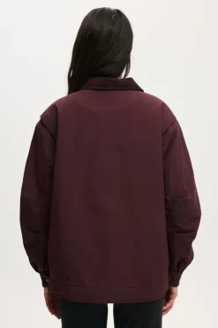 Contrast Collar Oversized Jacket