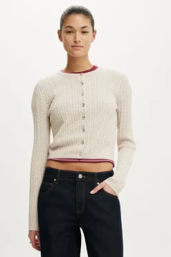 Cotton Crew Neck Cardigan