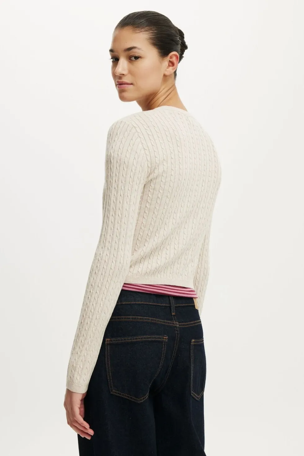Cotton Crew Neck Cardigan