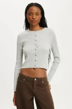 Cotton Crew Neck Cardigan