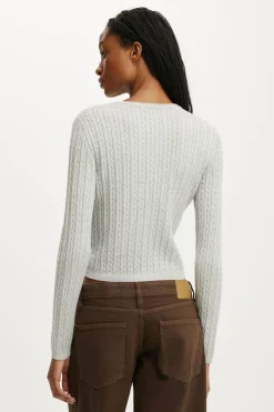 Cotton Crew Neck Cardigan