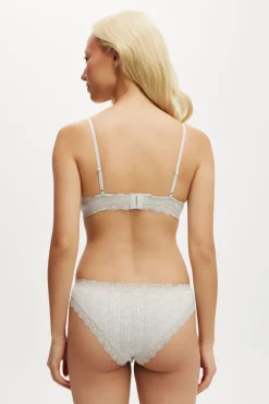 Cotton Lace Triangle Padded Bralette
