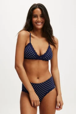 Cotton Lace Triangle Padded Bralette