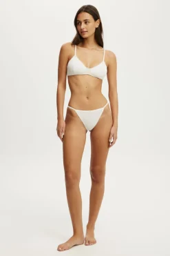 Cotton Pointelle Triangle Padded Bralette