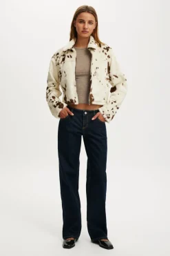 Cow Faux Fur Jacket