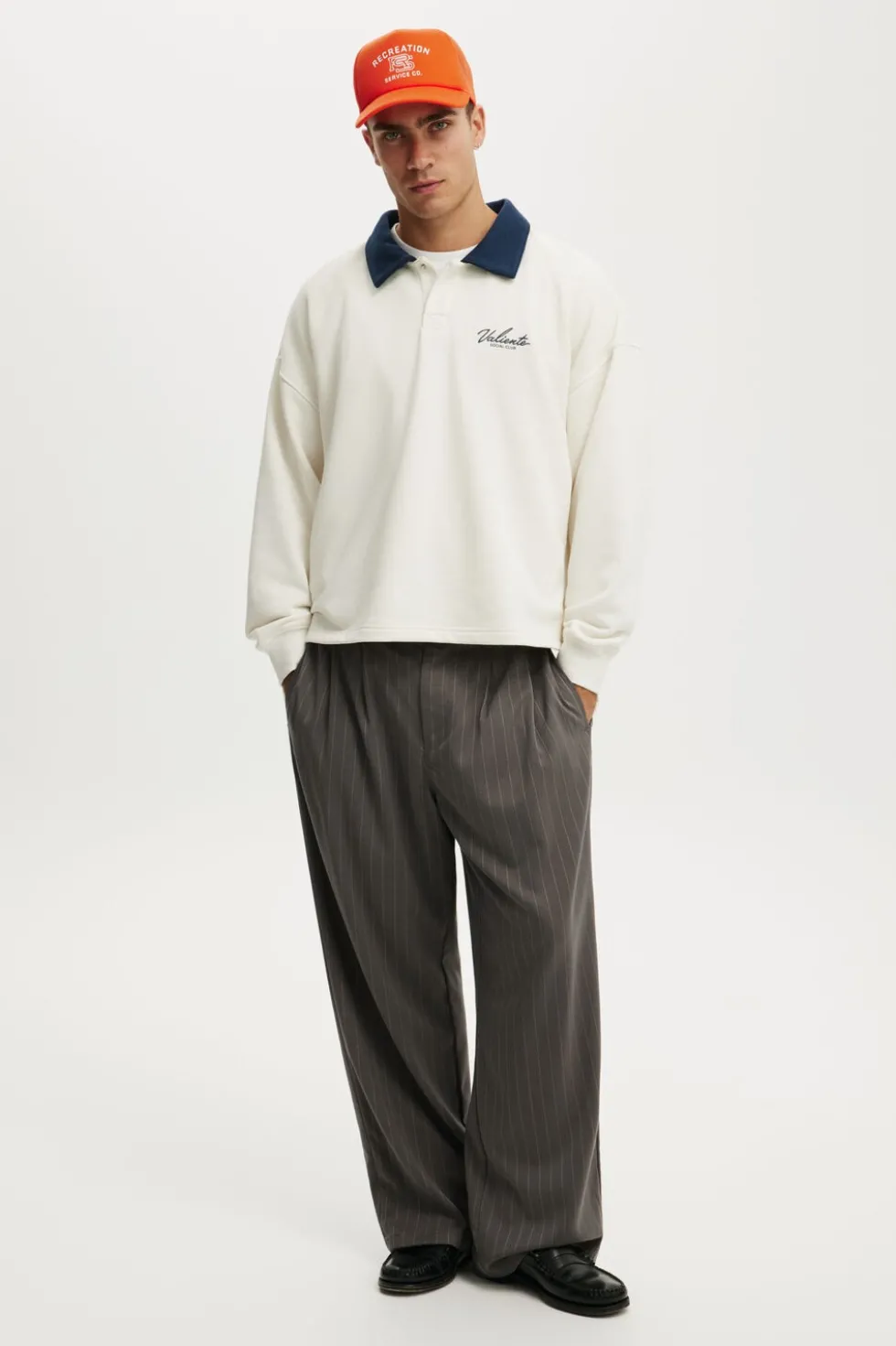 Cropped Fit Graphic Fleece Polo