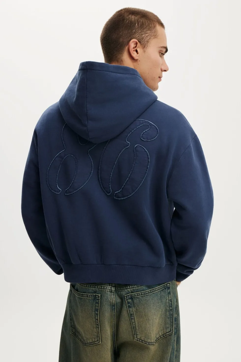 Cropped Fit Graphic Hoodie