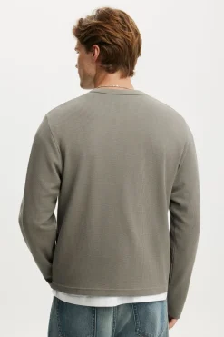 Cropped Fit Textured Long Sleeve