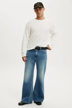 Cropped Fit Textured Long Sleeve