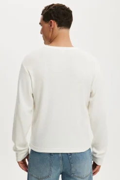 Cropped Fit Textured Long Sleeve