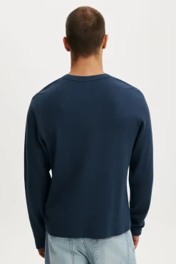 Cropped Fit Textured Long Sleeve