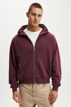 Cropped Zip Up Hoodie