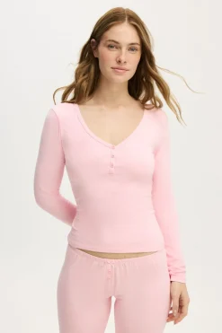 Dreamy Soft Henley Long Sleeve