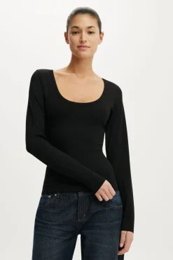 Everyday Smooth Scoop Neck Long Sleeve