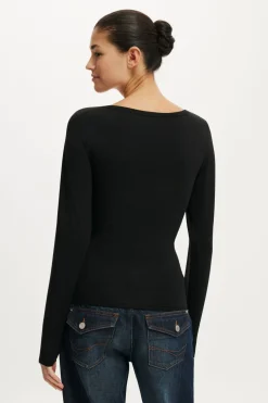 Everyday Smooth Scoop Neck Long Sleeve