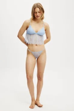 Eyelash Lace Longline Bralette