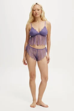 Eyelash Lace Longline Bralette