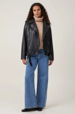 Faux Leather Biker Jacket