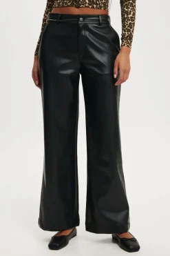 Faux Leather Wide Leg Pant