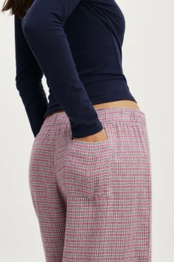Flannel Barrel Leg Pant
