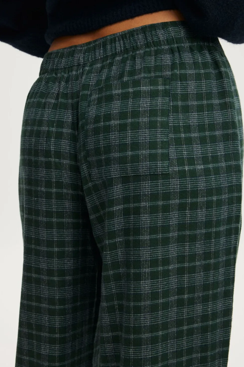 Flannel Barrel Leg Pant