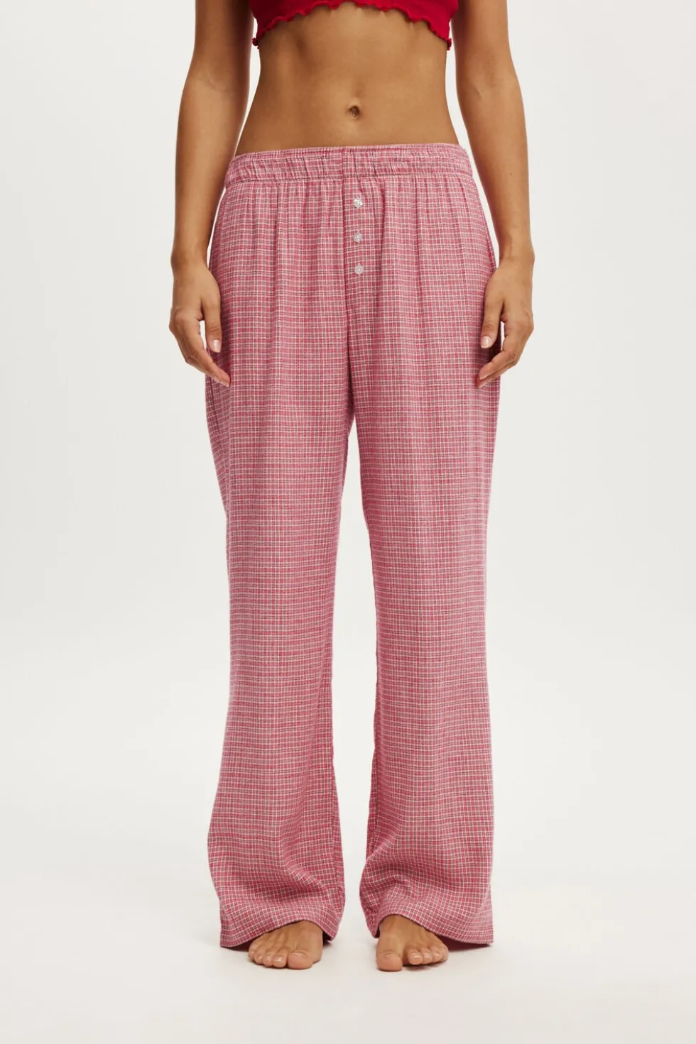 Flannel Wide Leg Pant