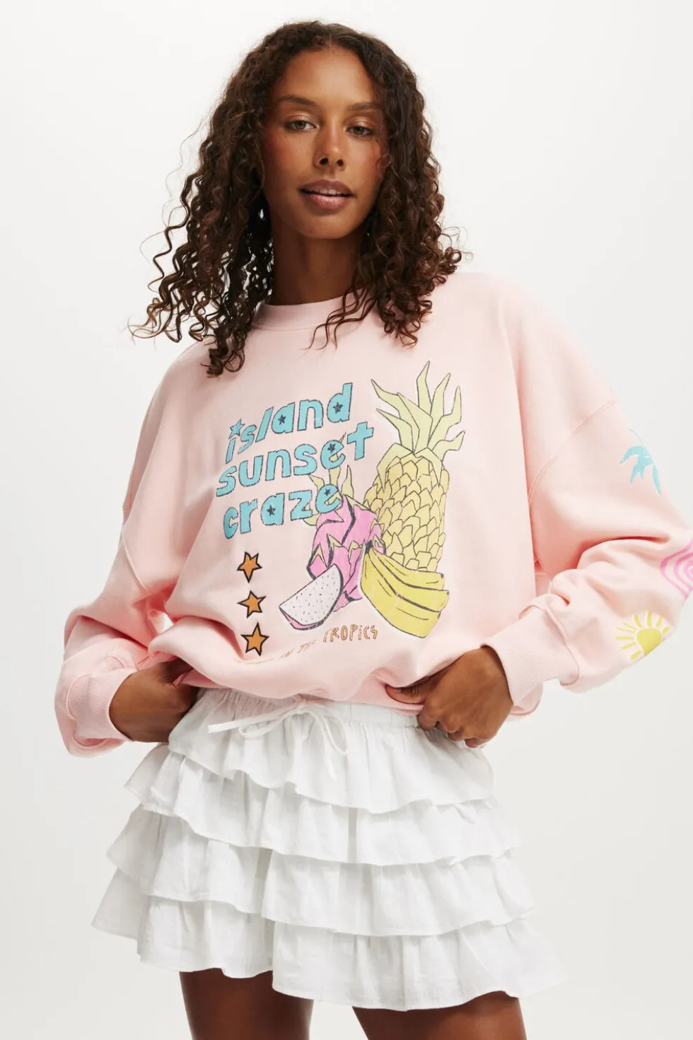 Fleece Graphic Crew Sweatshirt