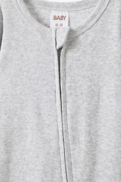 Growie Long Sleeve Rib All In One Romper