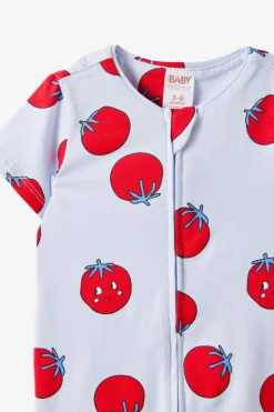 Growie Short Sleeve Zip All In One Romper