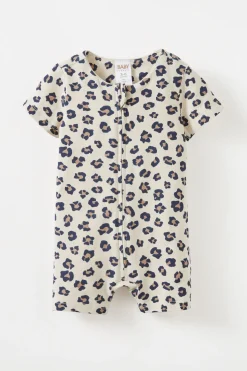 Growie Short Sleeve Zip All In One Romper