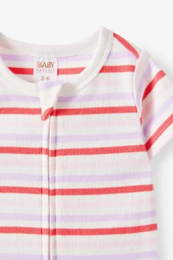 Growie Short Sleeve Zip All In One Romper